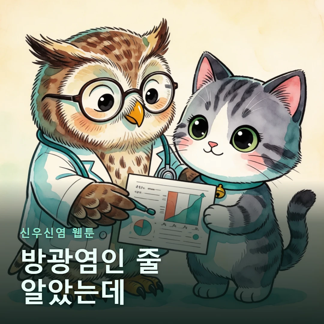 신우신염 웹툰 표지 — 방광염인 줄 알았는데