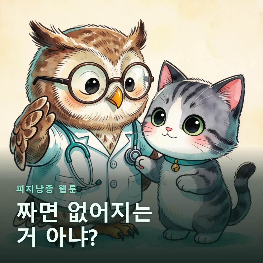 피지낭종 웹툰 표지 — 짜면 없어지는 거 아냐?