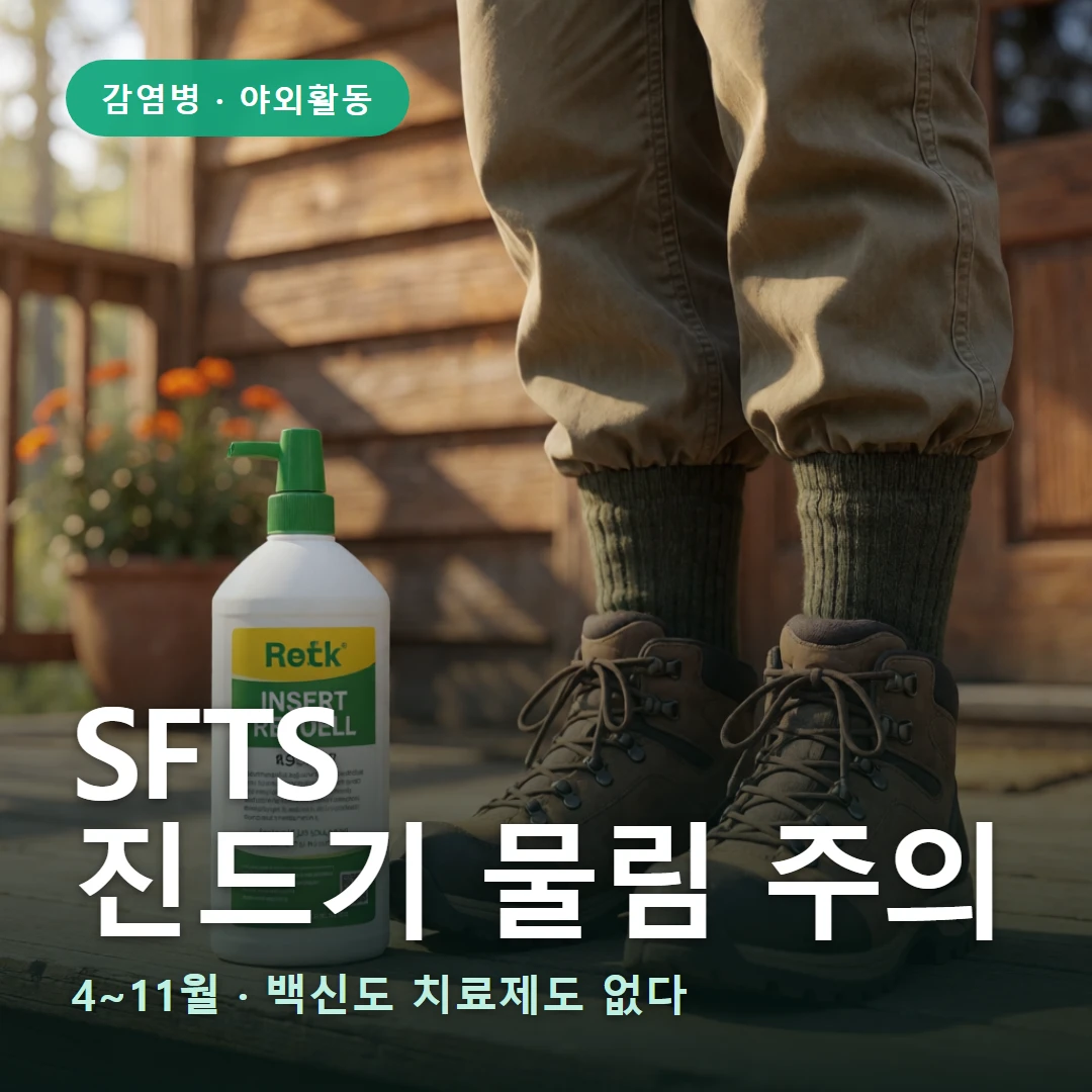 SFTS 요약 표지 — 4~11월 · 백신도 치료제도 없다