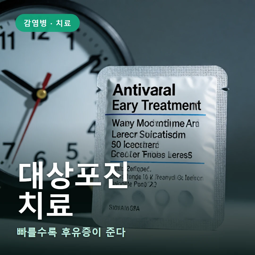 대상포진 치료 요약 표지 — 빠를수록 후유증이 준다