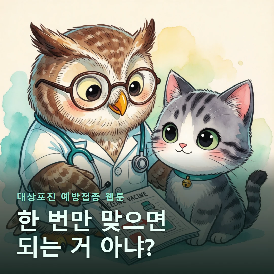 대상포진 예방접종 웹툰 표지 — 한 번만 맞으면 되는 거 아냐?