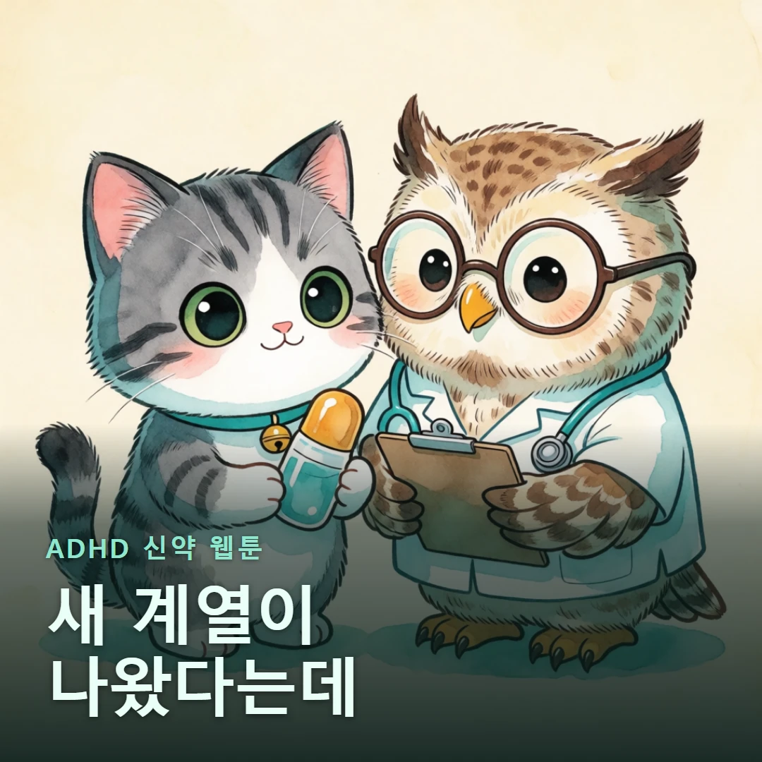ADHD 신약 웹툰 표지 — 새 계열이 나왔다는데