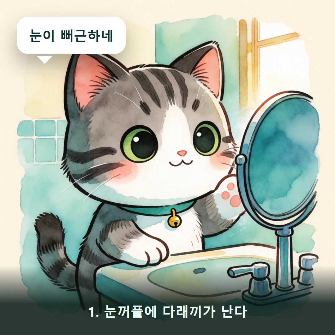웹툰 1컷 — 1. 눈꺼풀에 다래끼가 난다 (눈이 뻐근하네)