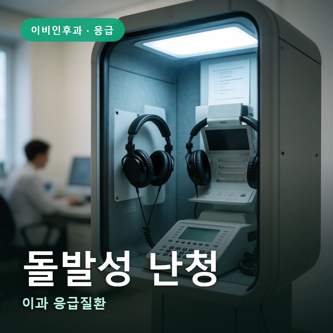 돌발성 난청 요약 표지 — 이과 응급질환