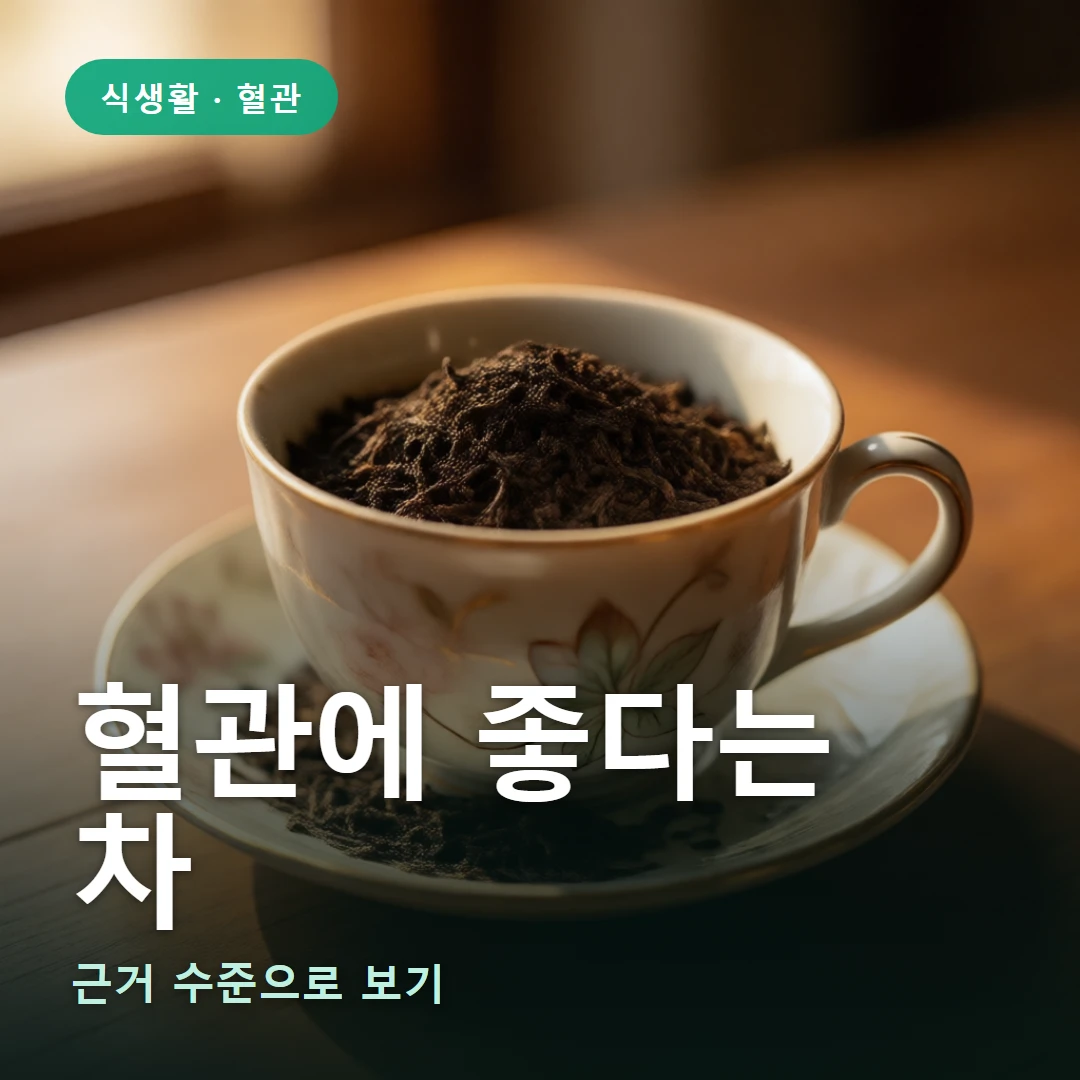 혈관에 좋다는 차 요약 표지 — 근거 수준으로 보기