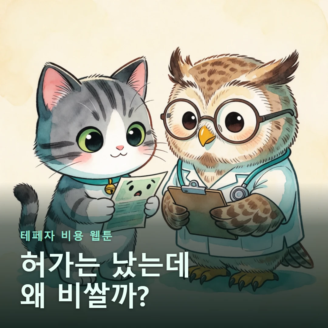 테페자 비용 웹툰 표지 — 허가는 났는데 왜 비쌀까?