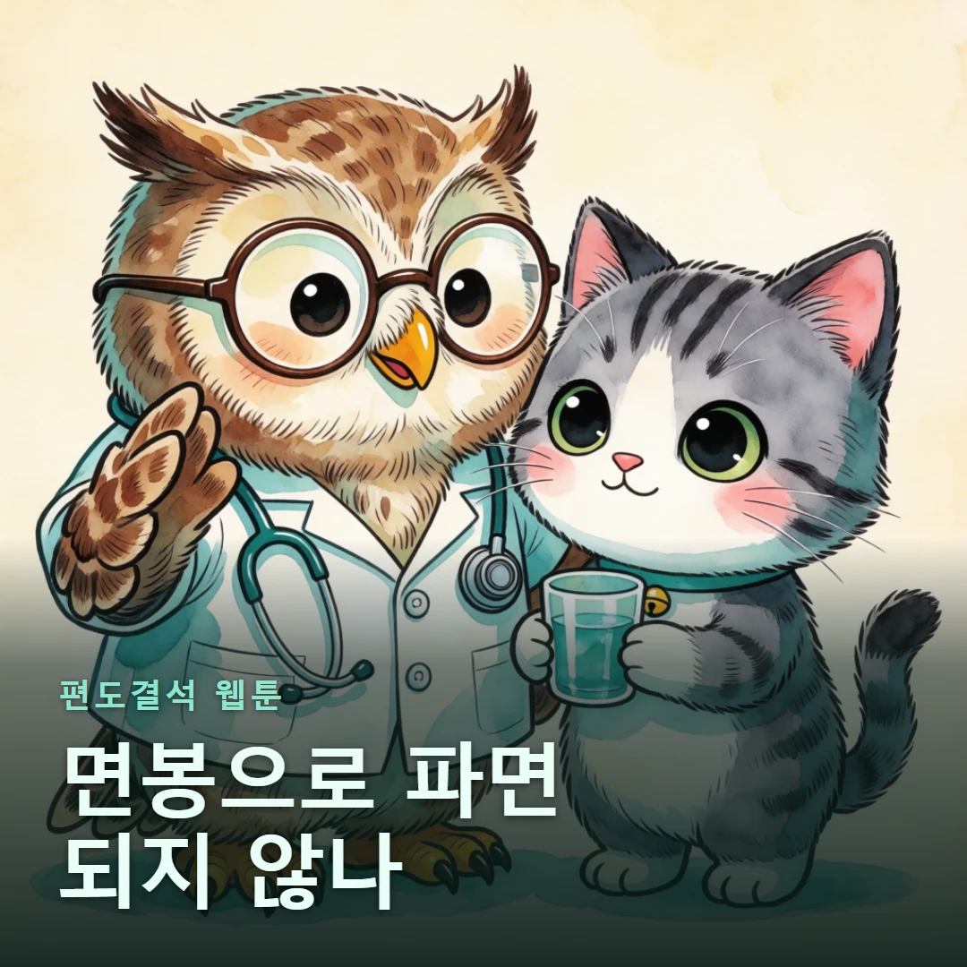 편도결석 웹툰 표지 — 면봉으로 파면 되지 않나