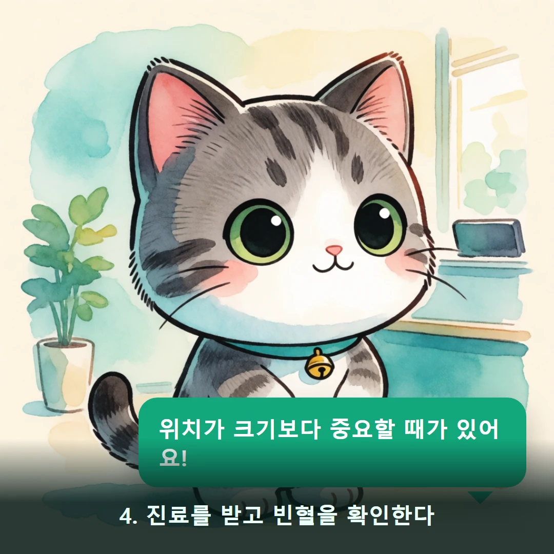 웹툰 4컷 — 4. 진료를 받고 빈혈을 확인한다 (위치가 크기보다 중요할 때가 있어요!)